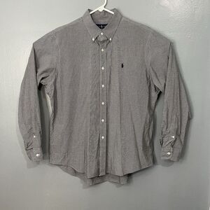 Polo Ralph‎ Lauren Casual Shirt Mens XL XLarge Button Down  Black Plaid w/ Pony